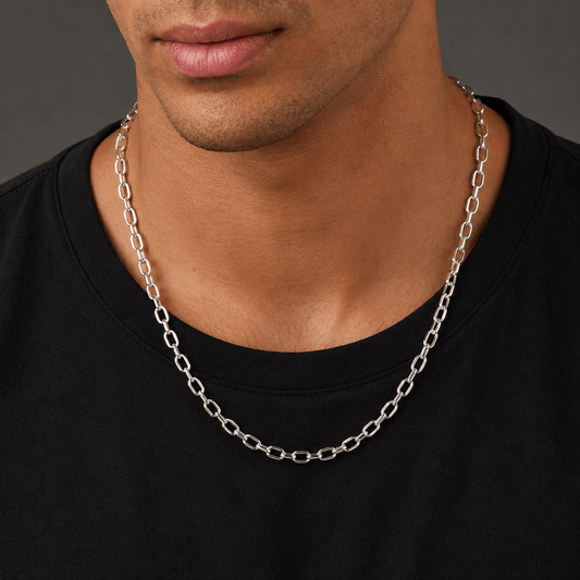 THE MEN THING Chain VALENRO - 7mm Chain Pure Stainless Steel 23inch for Men & Boys