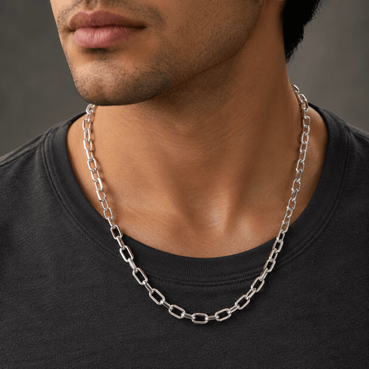 THE MEN THING Chain VALENRO - 7mm Chain Pure Stainless Steel 23inch for Men & Boys