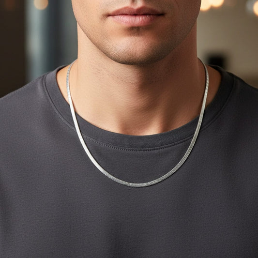 THE MEN THING Chain VELAR TWIST - 4mm Chain Pure Stainless Steel 21inch for Men & Boys