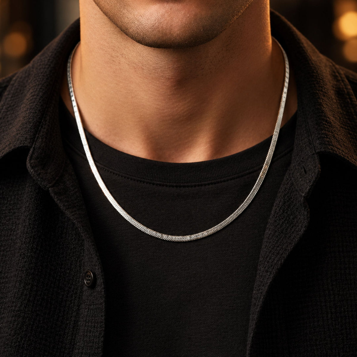 THE MEN THING Chain VELAR TWIST - 4mm Chain Pure Stainless Steel 21inch for Men & Boys