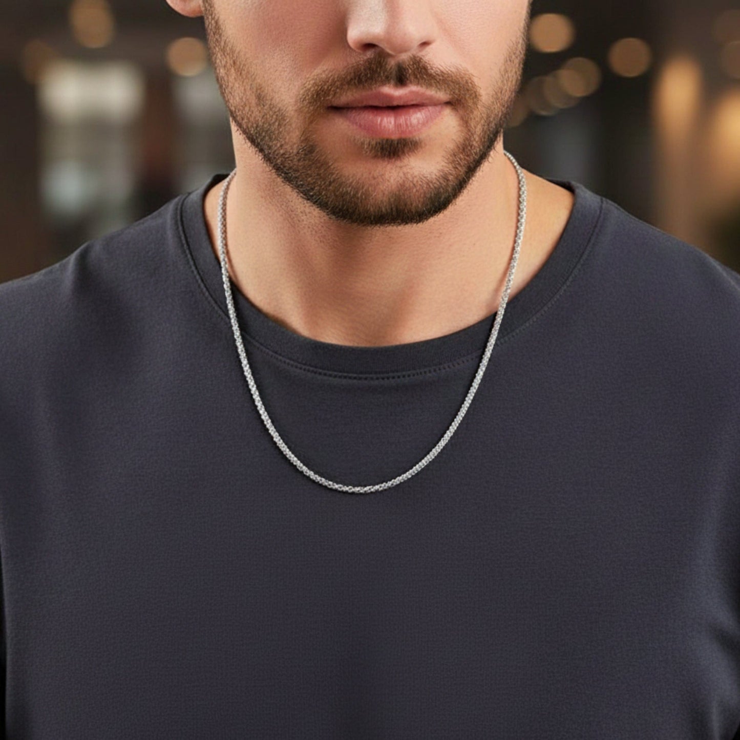 THE MEN THING Chain VELTRIX - 3mm Chain Pure Stainless Steel 21inch for Men & Boys