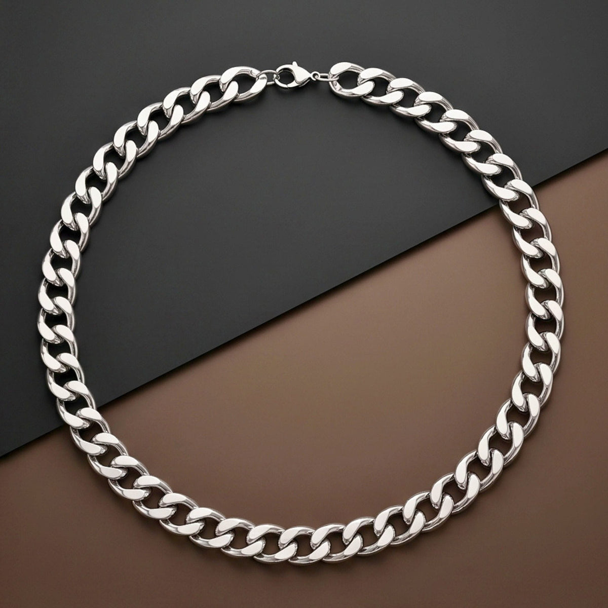 THE MEN THING Chain VORTEX CURB - 9mm Stainless Steel Chain with Lobster Clasp for Men & Boys (21inch)