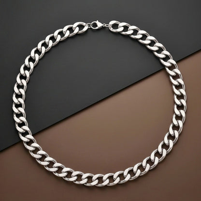 THE MEN THING Chain VORTEX CURB - 9mm Stainless Steel Chain with Lobster Clasp for Men & Boys (21inch)