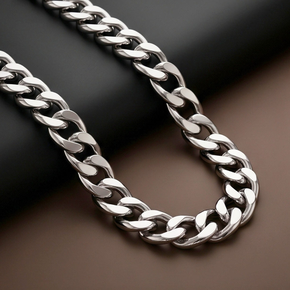 THE MEN THING Chain VORTEX CURB - 9mm Stainless Steel Chain with Lobster Clasp for Men & Boys (21inch)