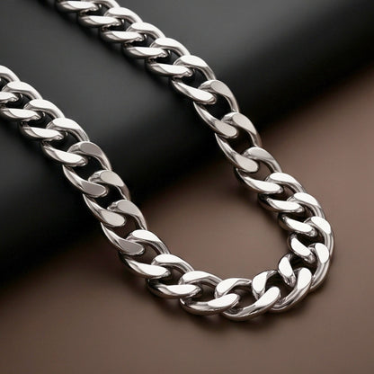 THE MEN THING Chain VORTEX CURB - 9mm Stainless Steel Chain with Lobster Clasp for Men & Boys (21inch)
