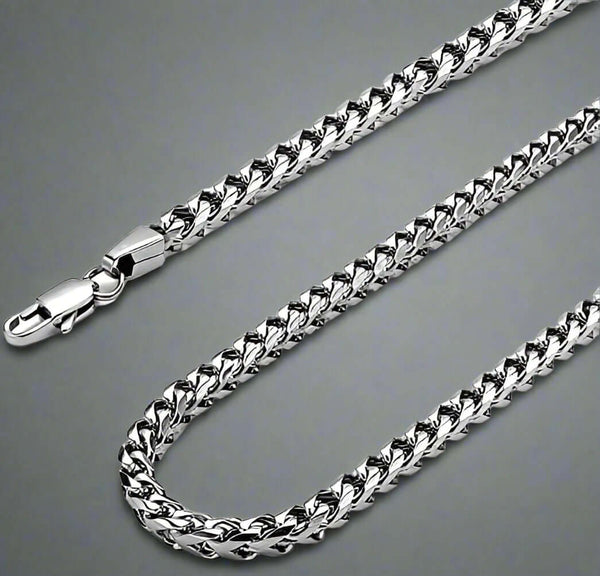 WHEAT CHAIN -  4mm  Pure Stainless Steel Chain, 24inch for Men & Boys