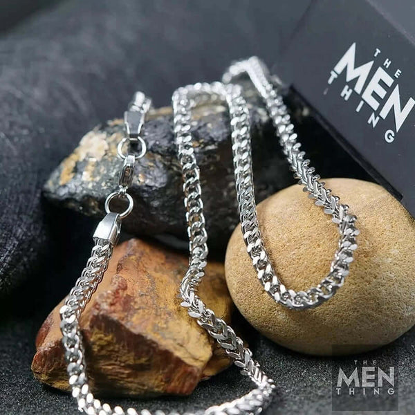 WHEAT CHAIN -  4mm  Pure Stainless Steel Chain, 24inch for Men & Boys