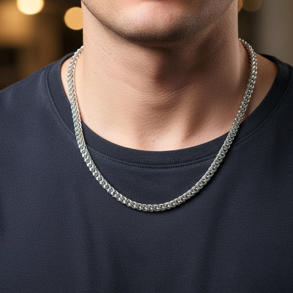 WHEAT CHAIN -  4mm  Pure Stainless Steel Chain, 24inch for Men & Boys