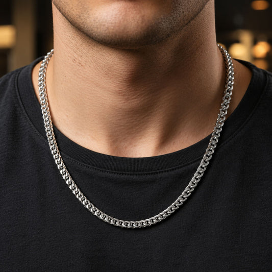 THE MEN THING Chain WHEAT CHAIN -  4mm  Pure Stainless Steel Chain, 24inch for Men & Boys