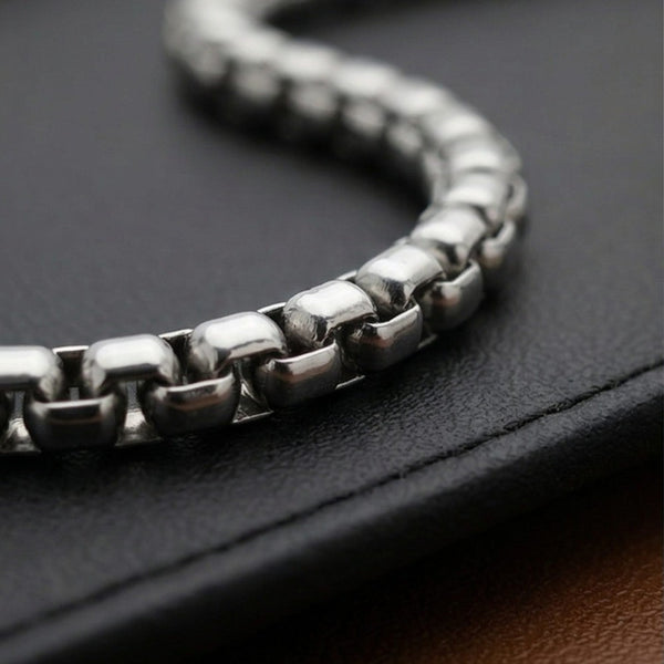 ZORO - 6mm Stainless Steel 24inch Round box Chain for Men, European trending Style for Men & Boy