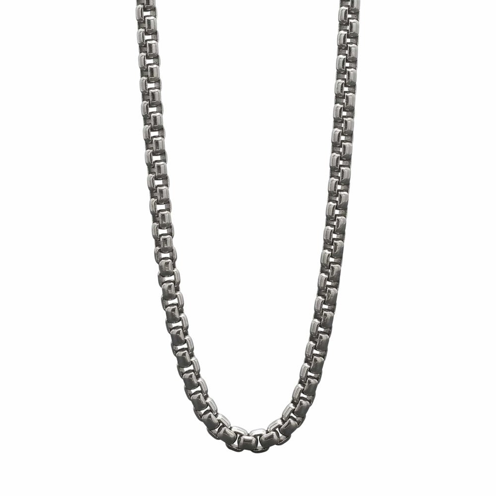 THE MEN THING Chain ZORO - 6mm Stainless Steel 24inch Round box Chain for Men, European trending Style for Men & Boy