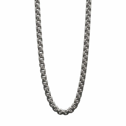 THE MEN THING Chain ZORO - 6mm Stainless Steel 24inch Round box Chain for Men, European trending Style for Men & Boy