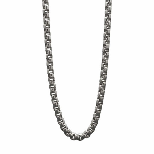 THE MEN THING Chain ZORO - 6mm Stainless Steel 24inch Round box Chain for Men, European trending Style for Men & Boy