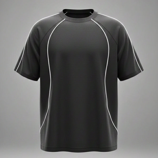 CONTOUR TRACE Oversized T-Shirt – Black