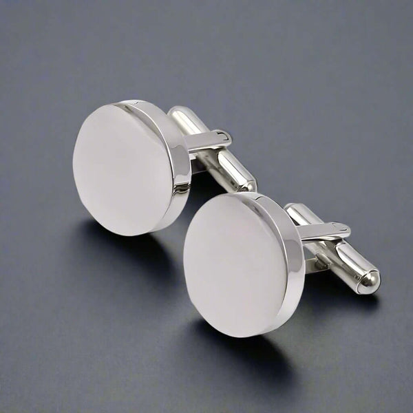 क्लासिक एलिगेंस - सिल्वर टोन - पुरुषों और लड़कों के लिए टाइटेनियम स्टील कफ़लिंक (साइज़ 15 मिमी)