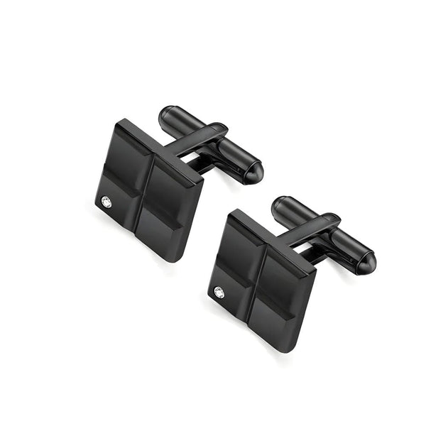 GRID LUXE - Black Tone - Titanium Steel Cufflinks for Men and Boys