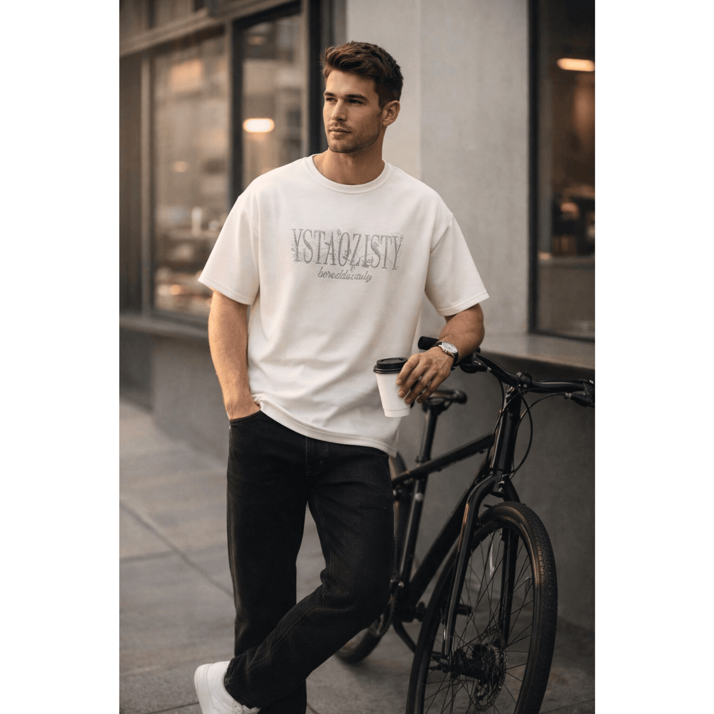 THE MEN THING DUNE CLASSIC Oversized T-Shirt – White