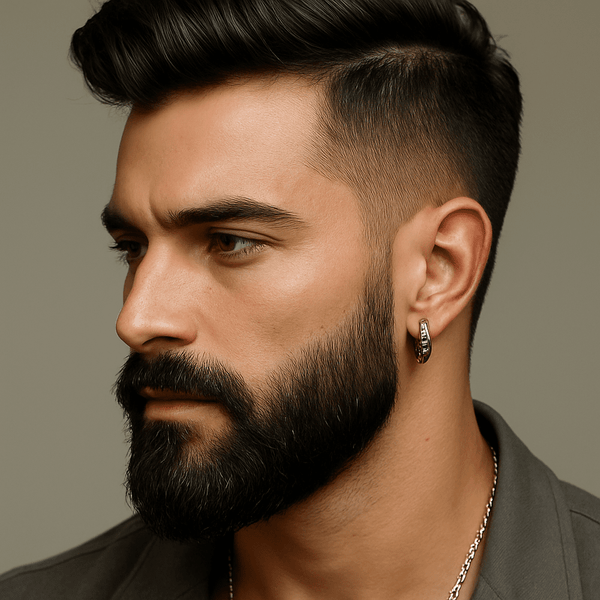 CELESTIAL TRIBAL - Titanium Steel Hoop Earrings for Men & Boys (2pcs)