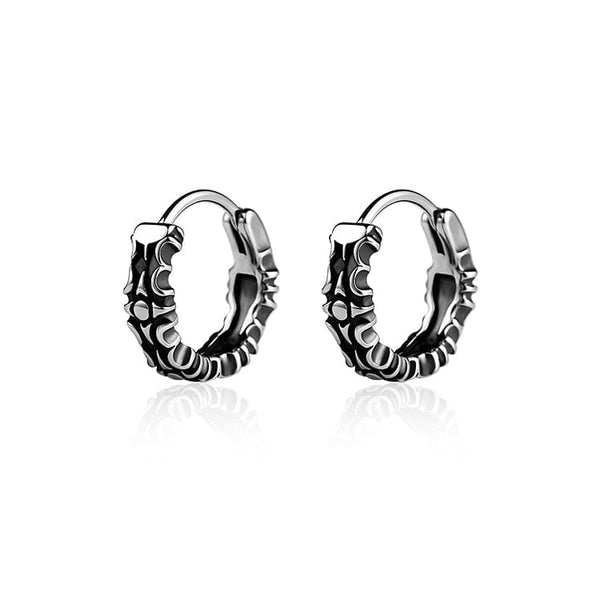 CELESTIAL TRIBAL - Titanium Steel Hoop Earrings for Men & Boys (2pcs)