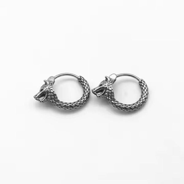 DIREWOLF - 5mm Titanium Steel Hoop Earrings for Men & Boys (2pcs)