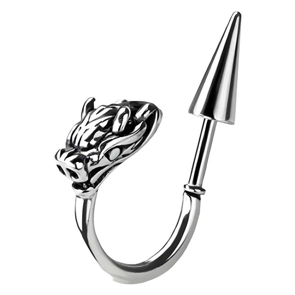 DRAKO SILVER - Pure Titanium Steel Arrow Stud Earrings for Men & Boys (2pcs)