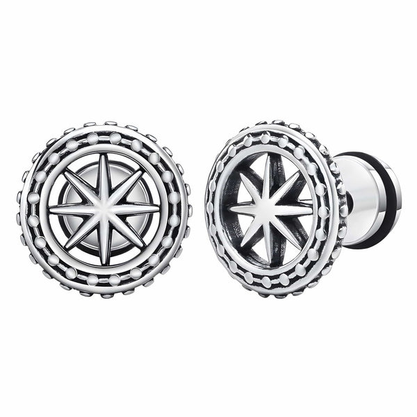 GALAXOR - 6mm Pure Titanium Steel Hoop Earrings for Men & Boys (2pcs)