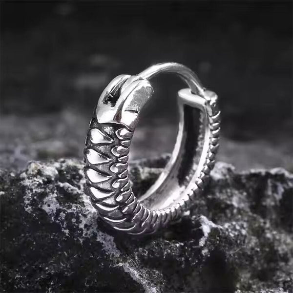 GRIM COIL - Pure Titanium Steel Hoop Earrings for Men & Boys (2pcs)