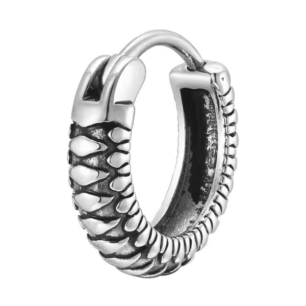 GRIM COIL - Pure Titanium Steel Hoop Earrings for Men & Boys (2pcs)