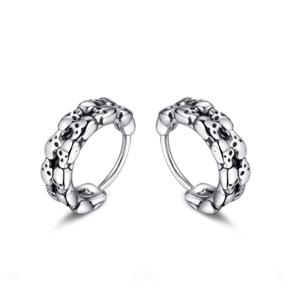 HALO SKULL  - Titanium Steel Hoop Earrings for Men & Boys (2 Pcs)