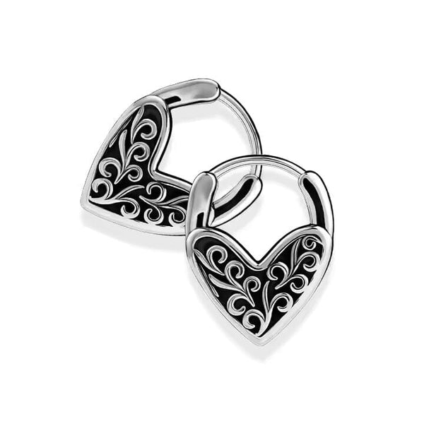 HEART LOCKS - 10mm Pure Titanium Steel Hoop Earrings for Men & Boys (2pcs)