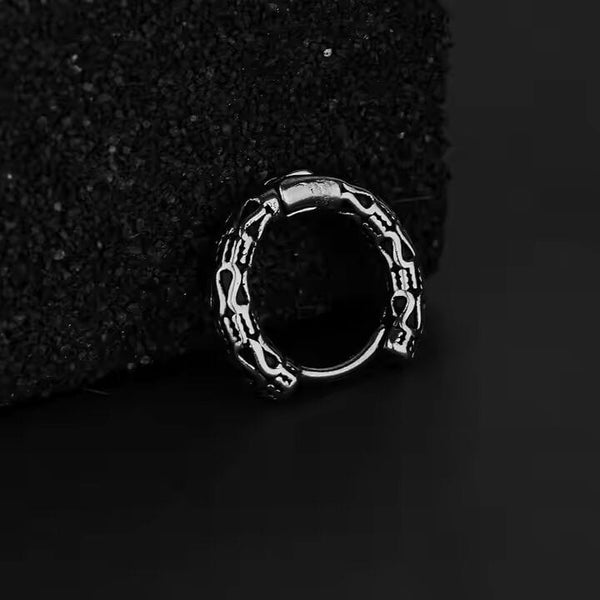 INFERNO COIL - 10mm Pure Titanium Steel Hoop Earrings for Men & Boys (2pcs)