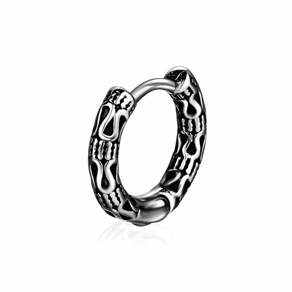 INFERNO COIL - 10mm Pure Titanium Steel Hoop Earrings for Men & Boys (2pcs)