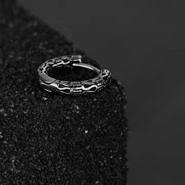 INFERNO COIL - 10mm Pure Titanium Steel Hoop Earrings for Men & Boys (2pcs)