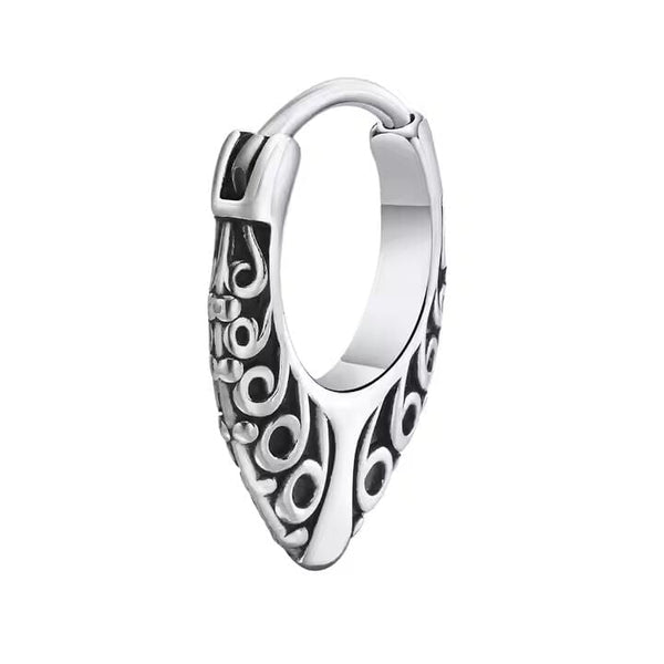 KRAKEN EDGE - 10mm Titanium Steel Hoop Earrings for Men & Boys (2pcs)