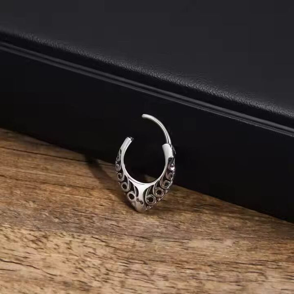 KRAKEN EDGE - 10mm Titanium Steel Hoop Earrings for Men & Boys (2pcs)