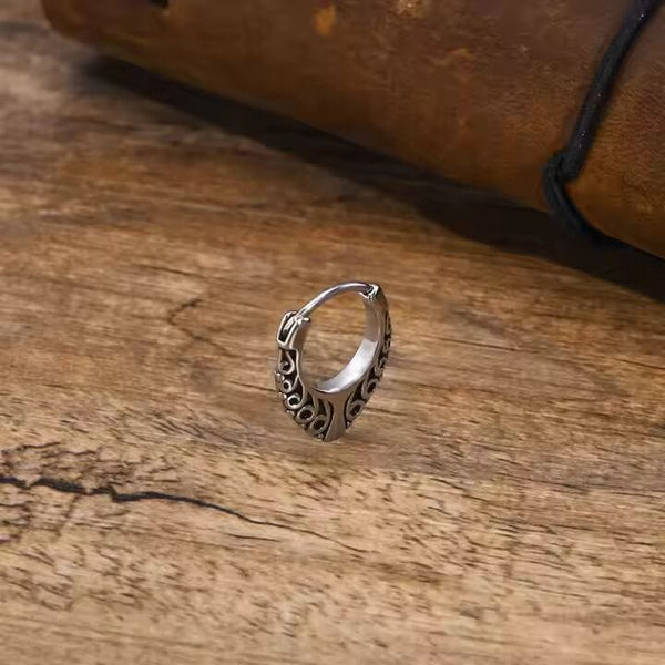 KRAKEN EDGE - 10mm Titanium Steel Hoop Earrings for Men & Boys (2pcs)