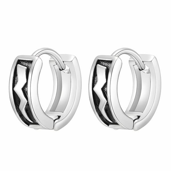 KRATOS - 10mm Pure Titanium Steel Hoop Earrings for Men & Boys (2pcs)