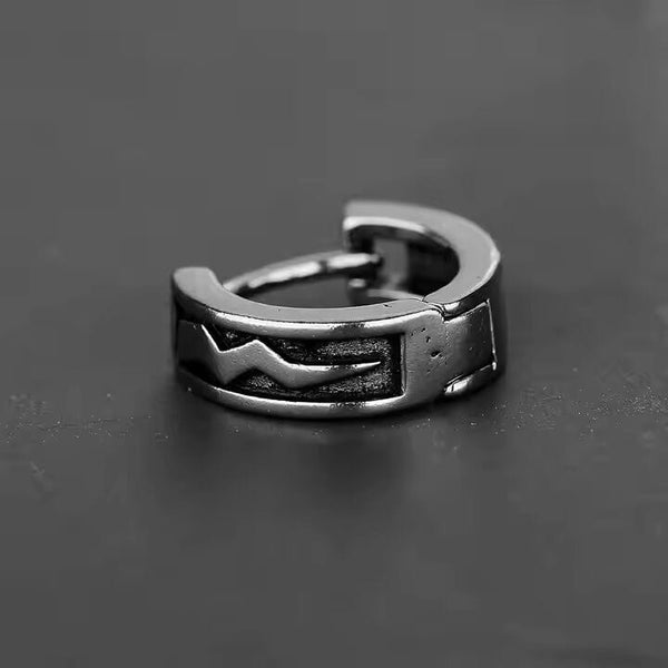 KRATOS - 10mm Pure Titanium Steel Hoop Earrings for Men & Boys (2pcs)