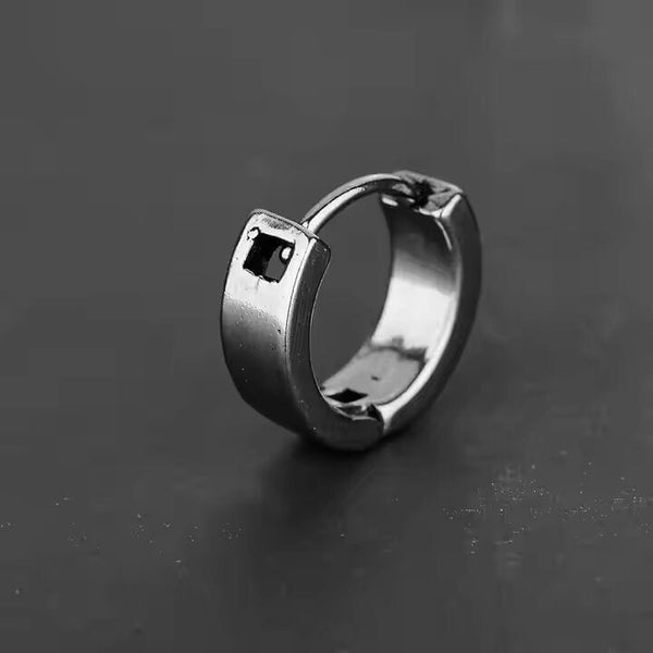 KRATOS - 10mm Pure Titanium Steel Hoop Earrings for Men & Boys (2pcs)