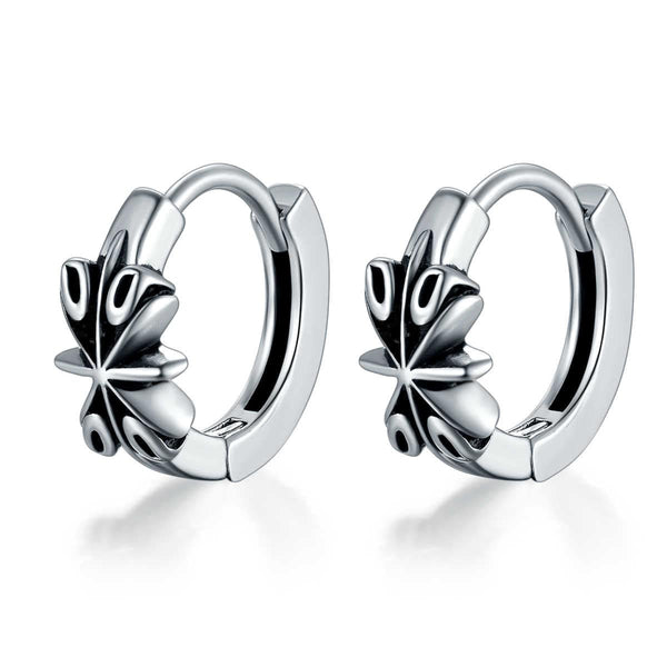 LOTUS - Titanium Steel Hoop Earrings for Men & Boys (2pcs)