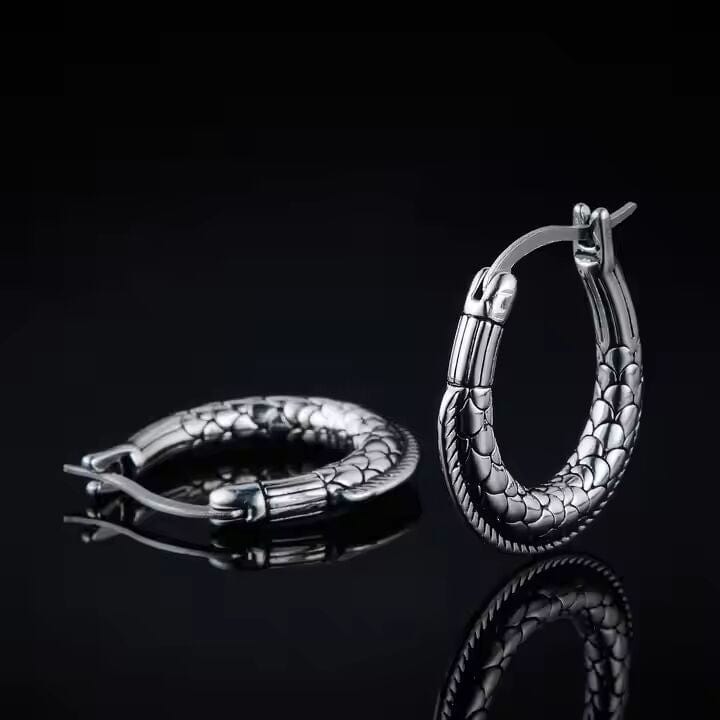 THE MEN THING Earring OURO LOOP - 27mm Pure Titanium Steel Hoop Earrings for Men & Boys (2pcs)