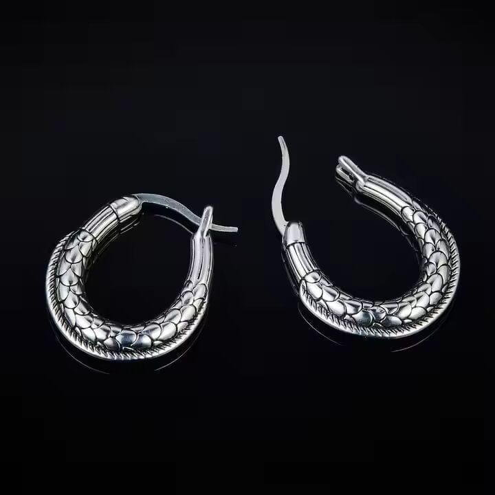 THE MEN THING Earring OURO LOOP - 27mm Pure Titanium Steel Hoop Earrings for Men & Boys (2pcs)