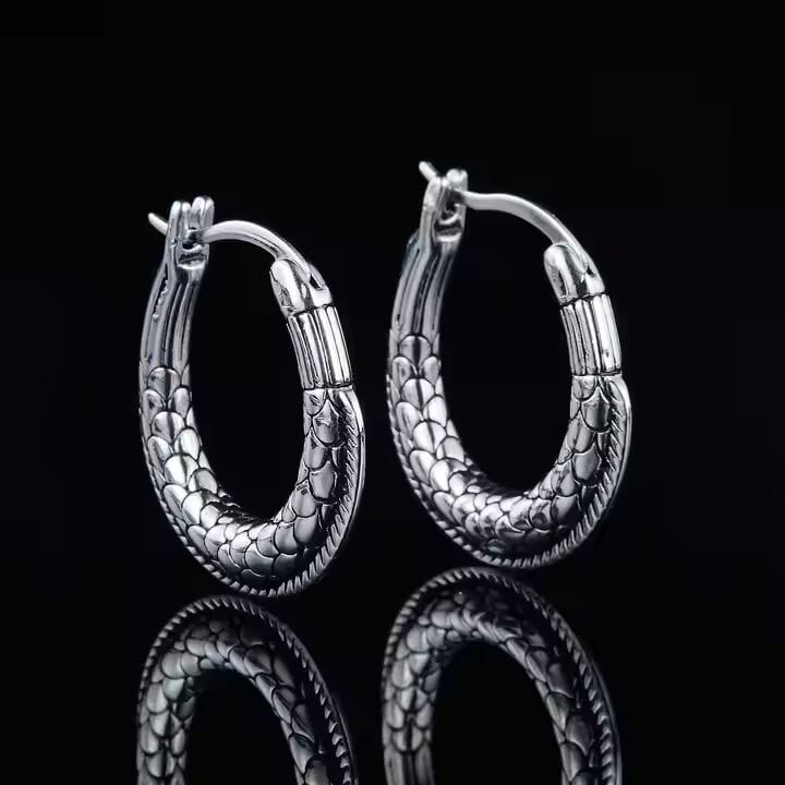 THE MEN THING Earring OURO LOOP - 27mm Pure Titanium Steel Hoop Earrings for Men & Boys (2pcs)