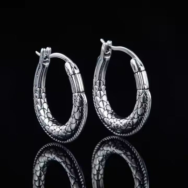 OURO LOOP - 27mm Pure Titanium Steel Hoop Earrings for Men & Boys (2pcs)