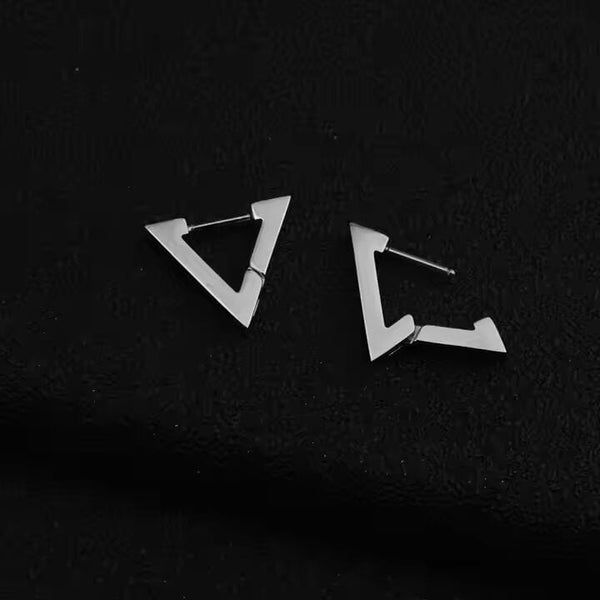 SILVER ATLAS - Pure Titanium Steel Hoop Earrings for Men & Boys (2pcs)