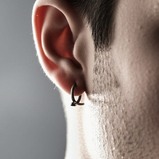 THE MEN THING Earring SLYTHER LOOP - 12mm Pure Titanium Steel Hoop Earrings for Men & Boys (2pcs)