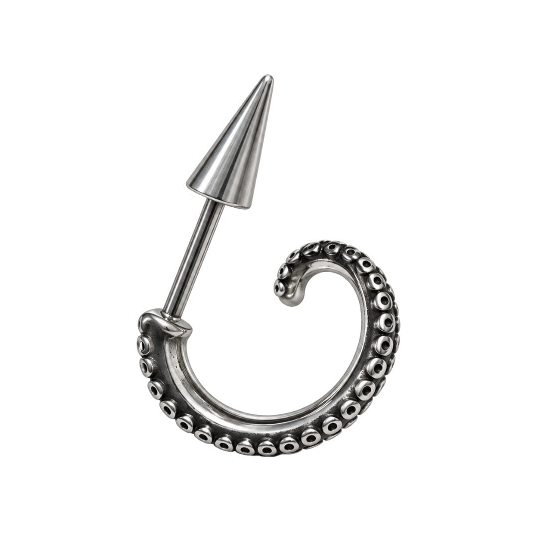 THE MEN THING Earring TENTACLE SPIKE - 4mm Pure Titanium Steel Hoop Earrings for Men & Boys