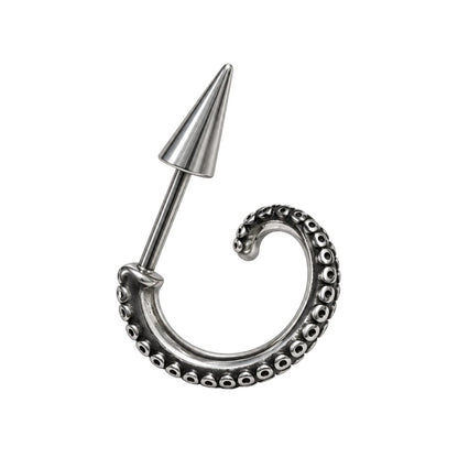 THE MEN THING Earring TENTACLE SPIKE - 4mm Pure Titanium Steel Hoop Earrings for Men & Boys