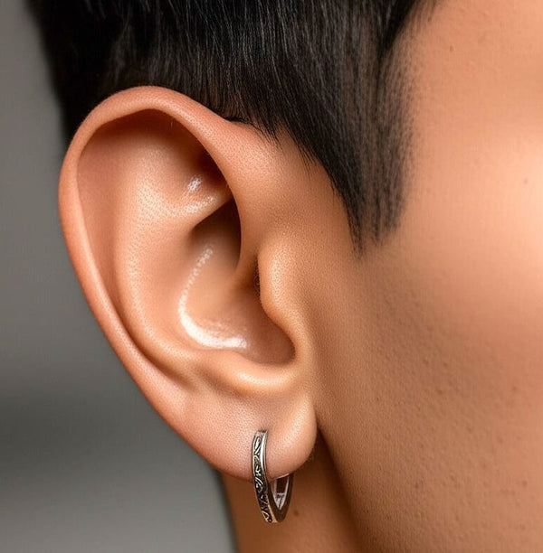 VOID ARC - 5mm Pure Titanium Steel Hoop Earrings for Men & Boys (2pcs)