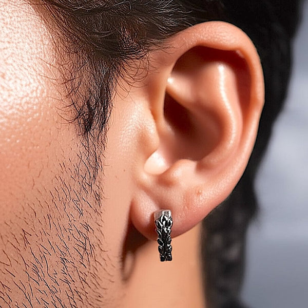 WRAITHLEAF - 10mm Titanium Steel Hoop Earrings for Men & Boys (2pcs)